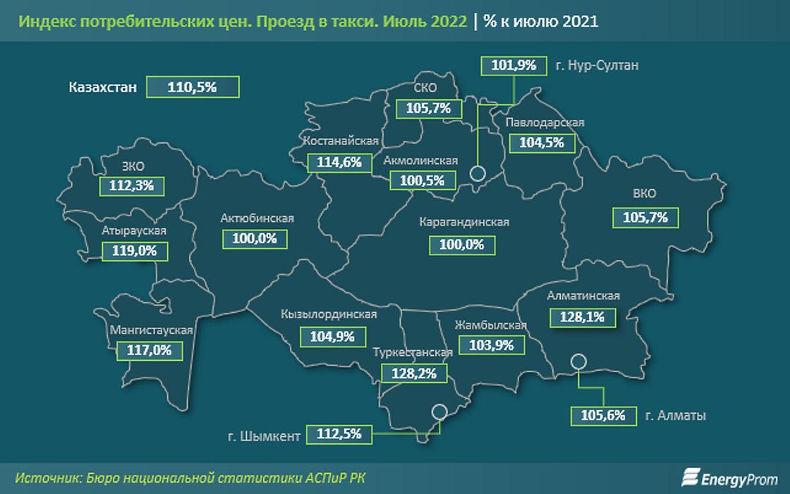 Услуги такси в Казахстане в среднем подорожали на 10,5% за год Услуги такси в Казахстане в среднем подорожали на 10,5% за год