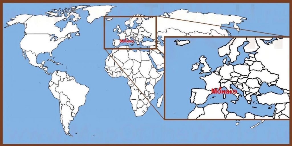 Монако на карте